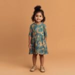 Fashionable Export Quality Leaf Design Dress For Baby Girls