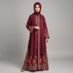 Digital Print Gown Abaya Borka – Dubai Cherry Fabric Stylish Kuchi Design