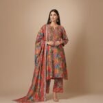 Latest Colorful Skin Print Salwar Kameez Three Piece Set For Women