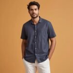 Men’s Summer Cotton Half Sleeve Casual Shirt – Solid Color Stylish Fi