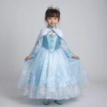 Girls Cosplay Frozen Elsa Princess Dress – Snow Queen Winter Costume For Kids